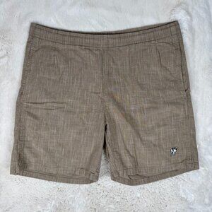 Vintage Y2K Big Dogs Cotton Tan Beige Shorts Men's Size Small Pockets 7" Inseam